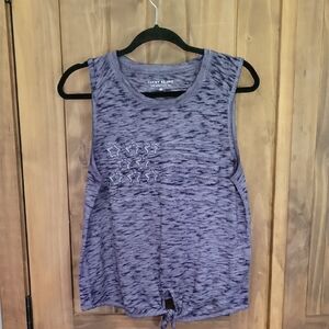 Lucky Brand Purple Tie Front Muscle Tee